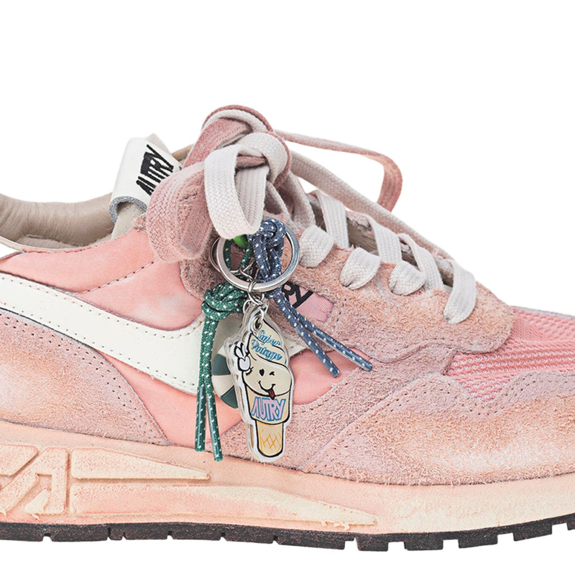 Autry Panel-Designed Low Sneakers In Suede And Nylon Mix