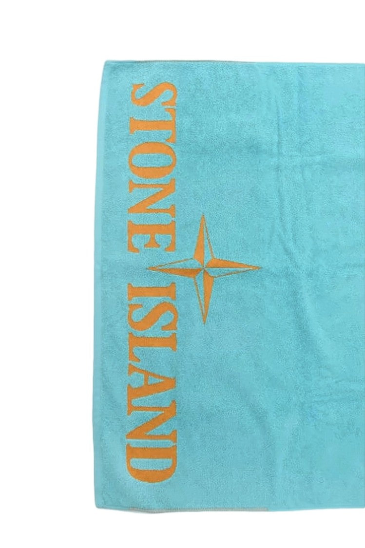 Stone Island Turquoise Scarf With Bold Logo