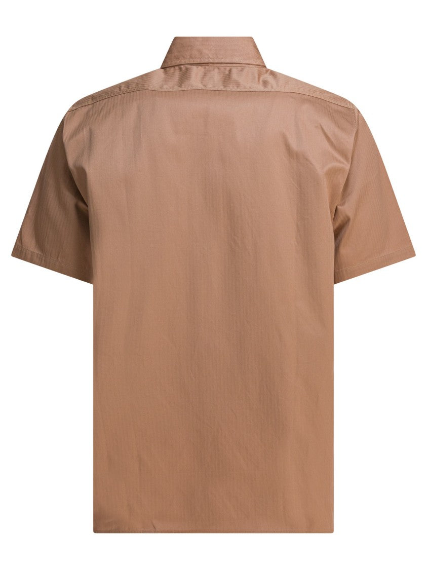 Buzz Rickson's Beige Short-Sleeve Shirt With Classic Collar