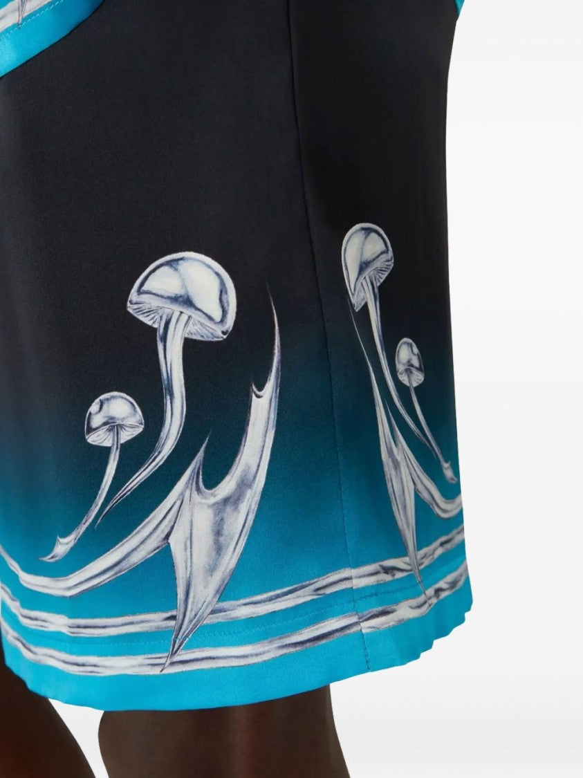 Casablanca Silk Bermuda Shorts With Gradient Hem