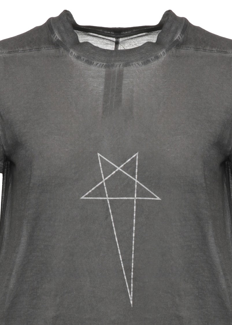 Drkshdw Grey Lace-Trim Semi-Sheer Cotton T-Shirt