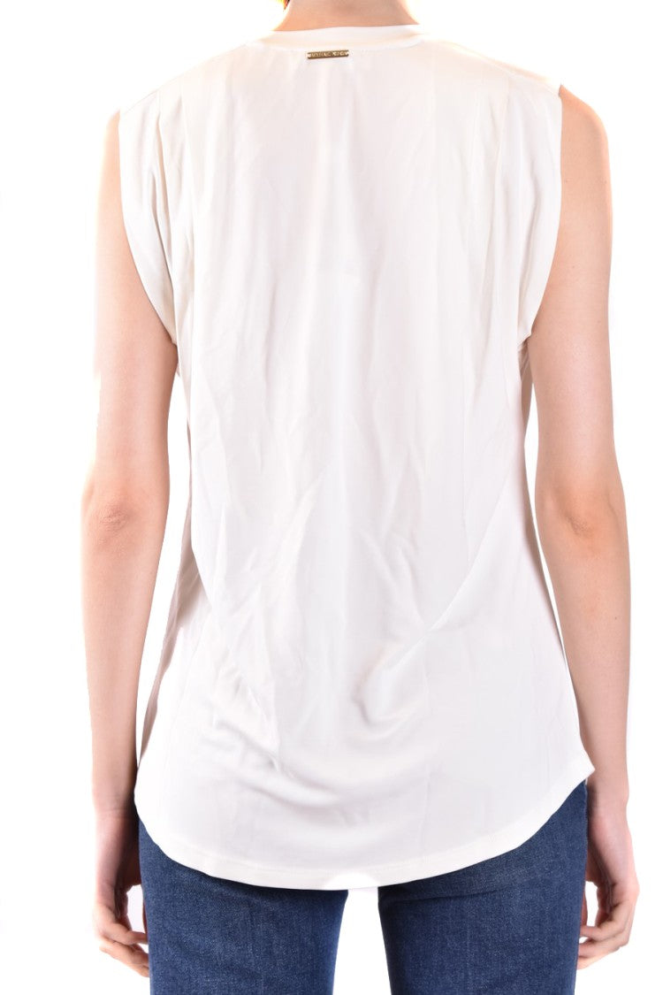 Michael Kors Light Grey Sleeveless T-Shirt Subtle Pleating