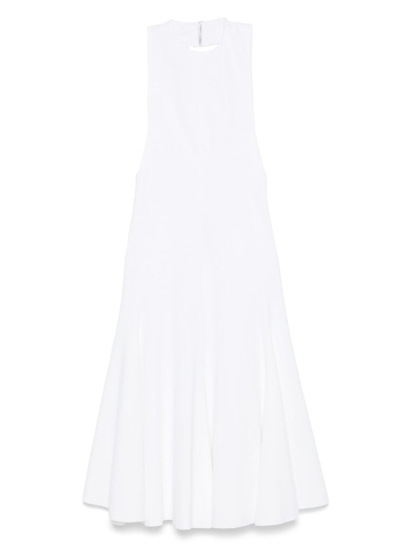 Jacquemus White Sleeveless Open Back Lined Dress
