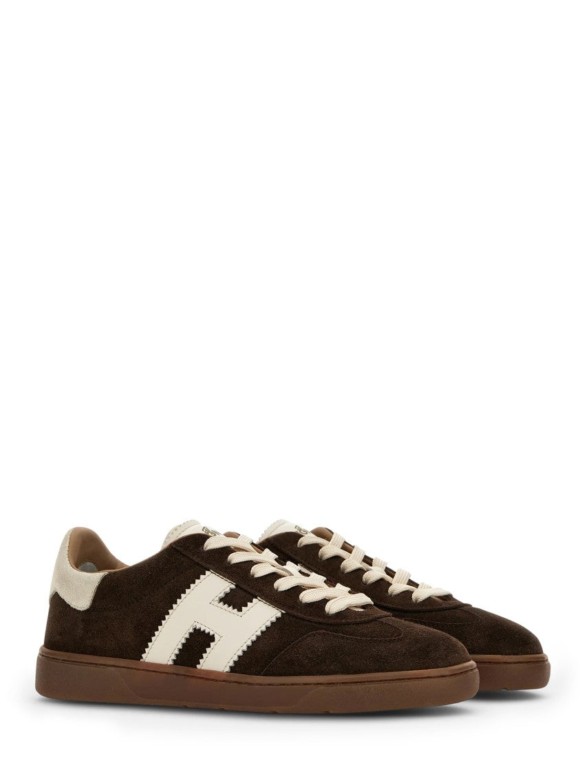 Hogan Soft Suede Low-Top Sneakers With Contrasting Details
