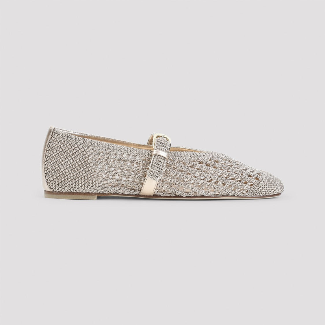 Stuart Weitzman Metallic Mesh Ballerinas With Woven Texture