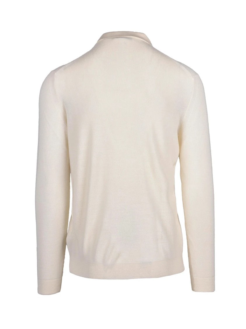 Filippo De Laurentiis Merino Wool Sweater With Classic Polo Collar