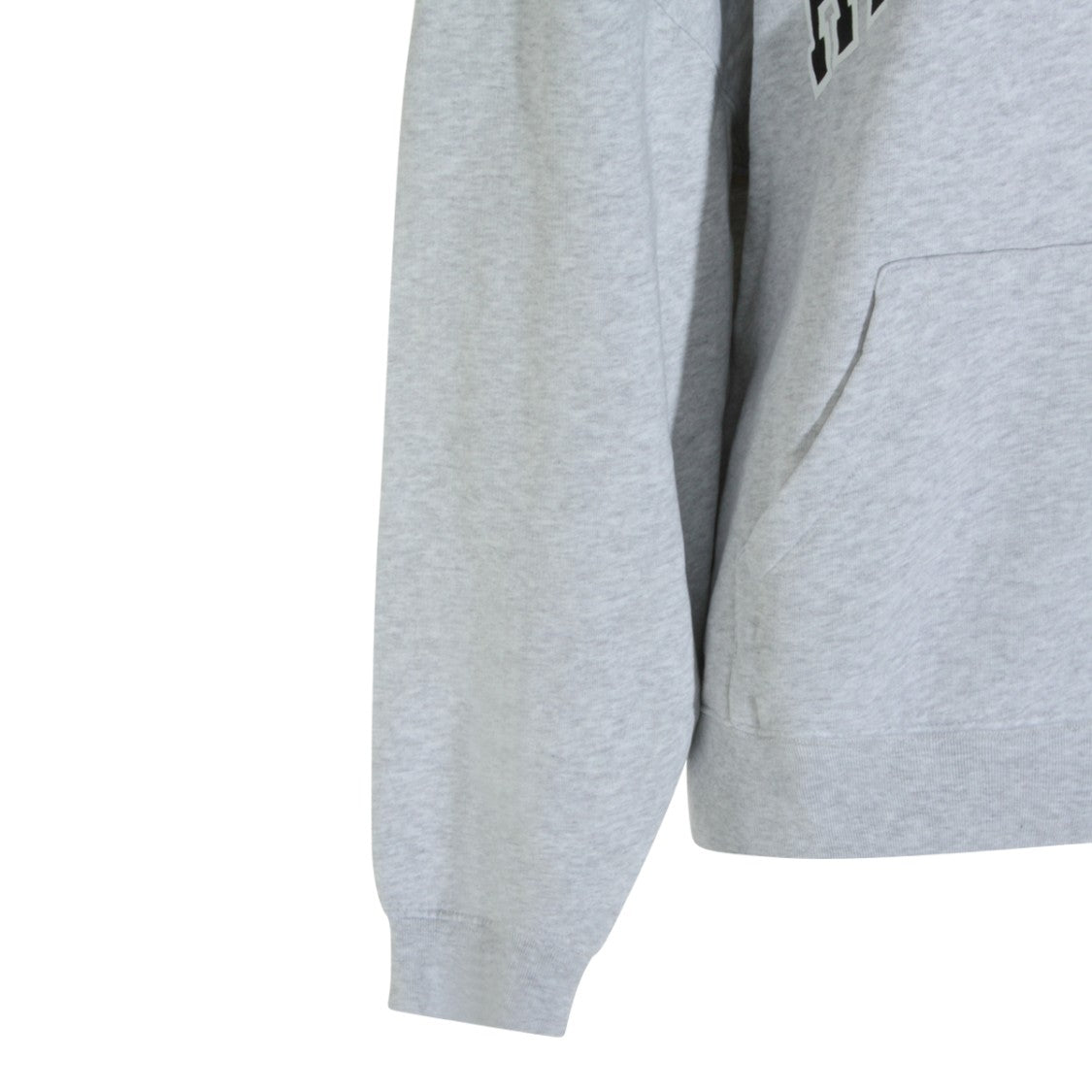 Anine Bing Light Grey Cotton Sweatshirt With Hoodie And Logo Detail