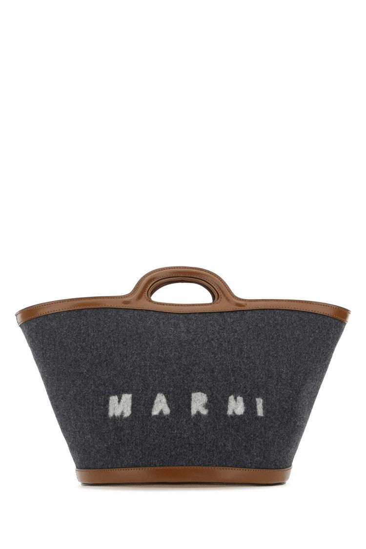 Marni Two-Tone Felt And Leather Tropicalia Summer Handbag