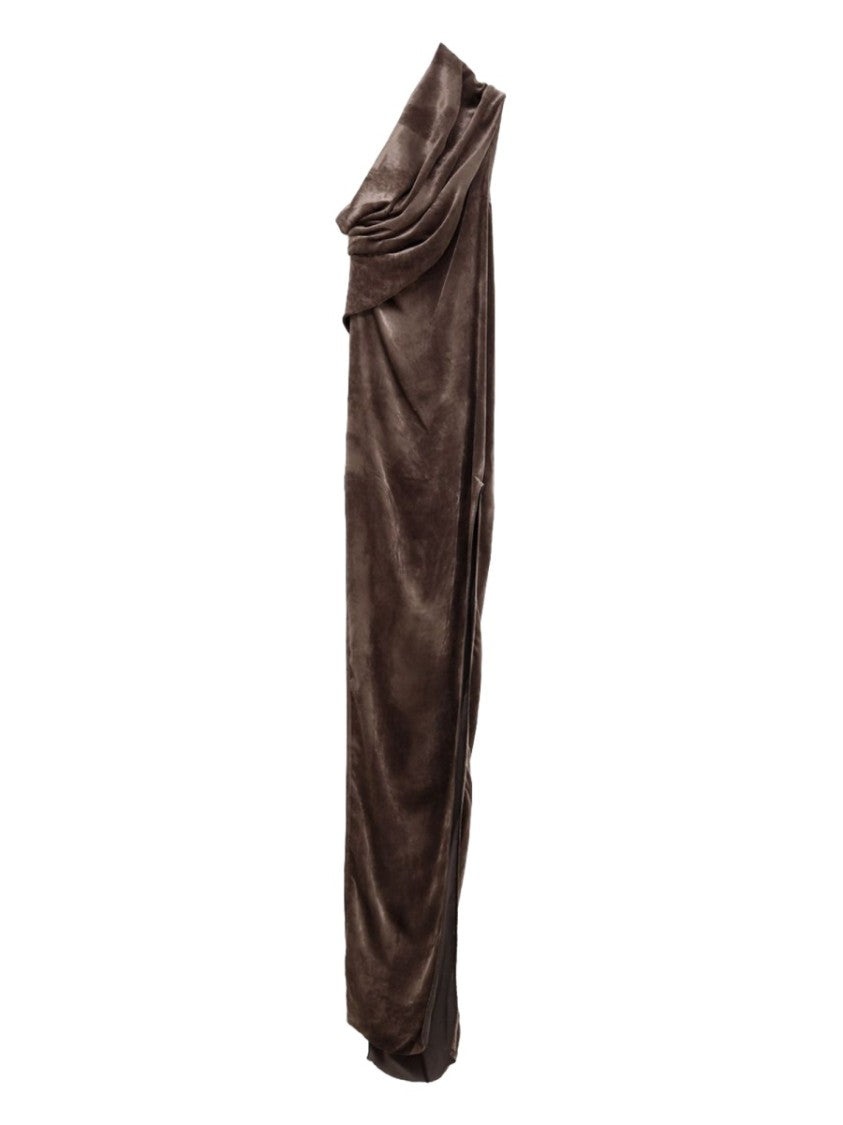 Rick Owens Black Athena Arrowhead Viscose-Silk Maxi Dress