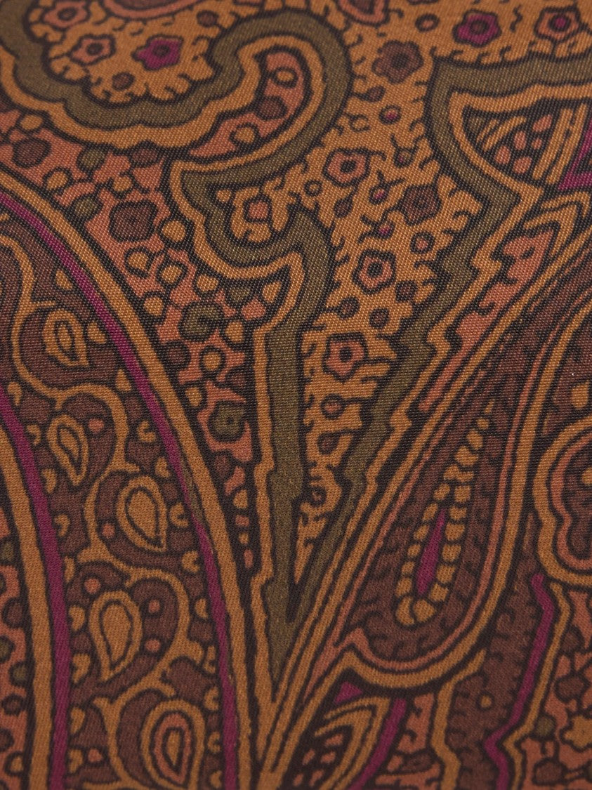 Etro Rectangular Nylon Pouch With Paisley And Arnica Motif