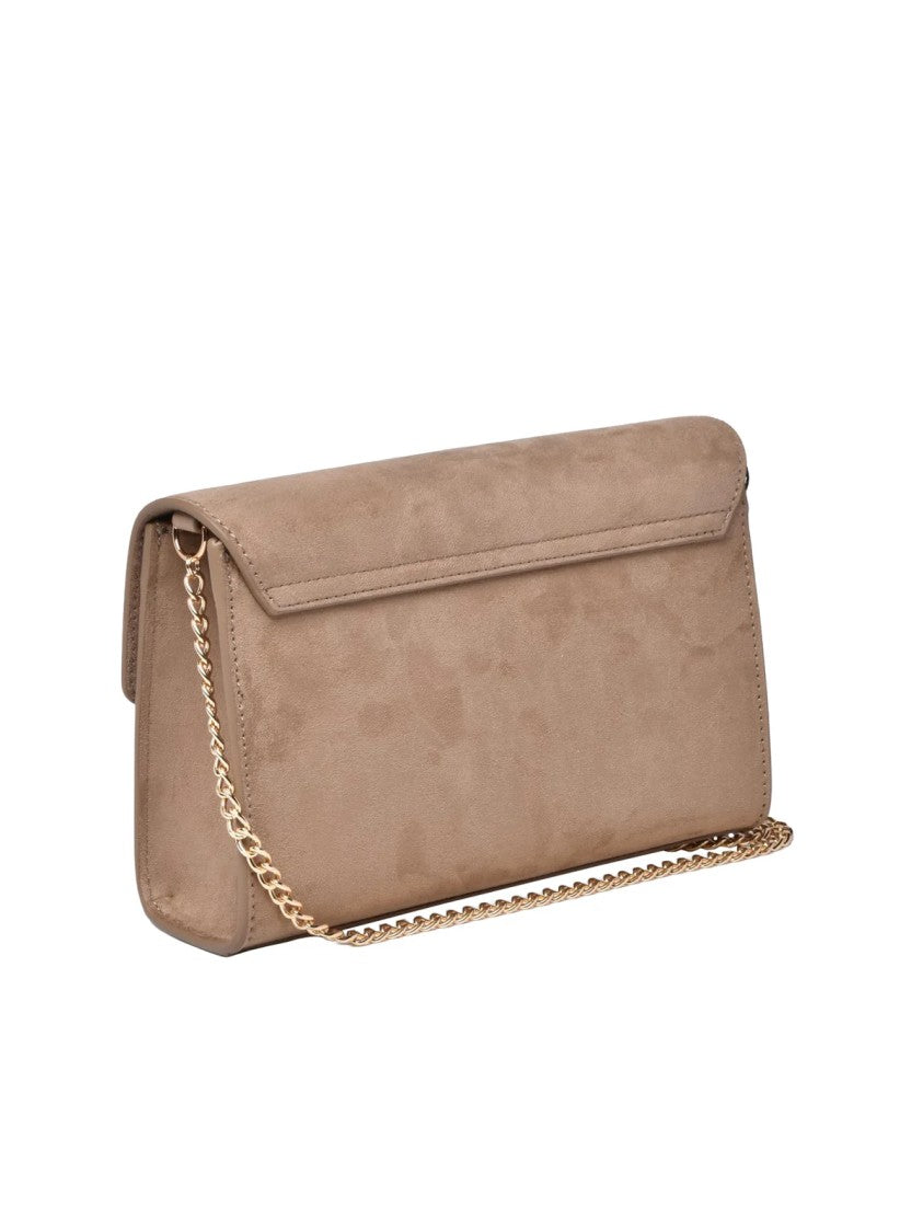 Love Moschino Suede-Effect Crossbody Bag With Heart-Shaped Lock