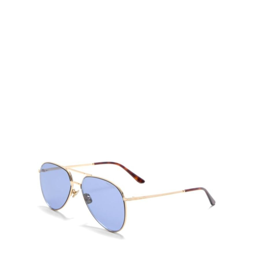 Valentino Vls-172 Gold-Tone Metal Aviator Sunglasses