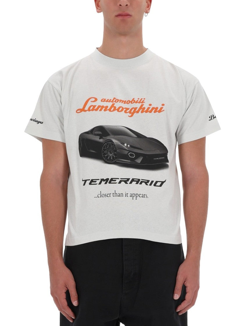 Balenciaga Boxy Automotive Graphic Cotton T-Shirt