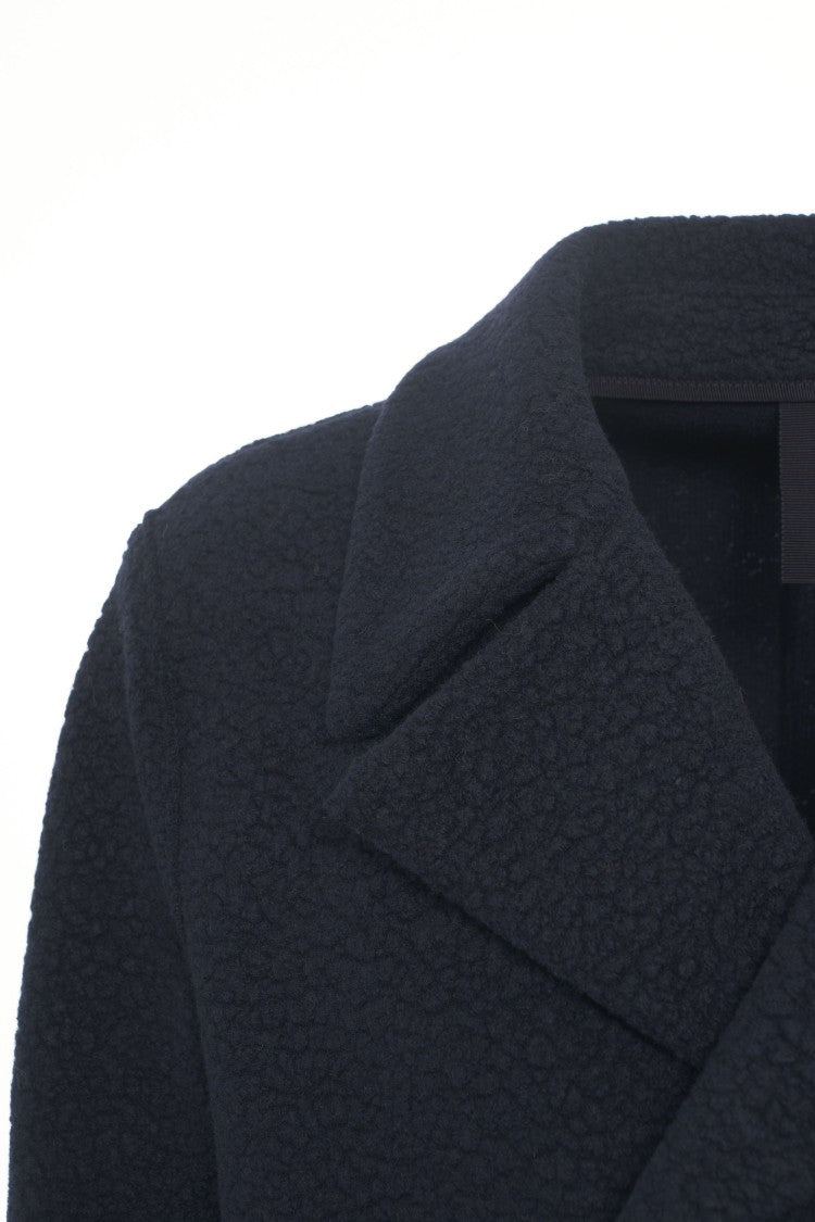 Harris Wharf London Structured Bouclé Peacoat With Double-Breasted Closure
