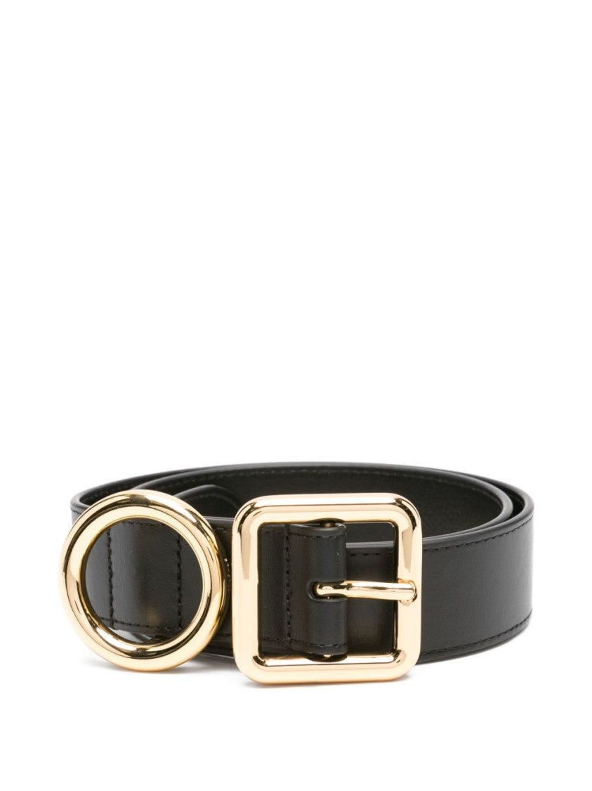 Jacquemus Vitello Leather Belt With Dual Gold-Tone Buckles