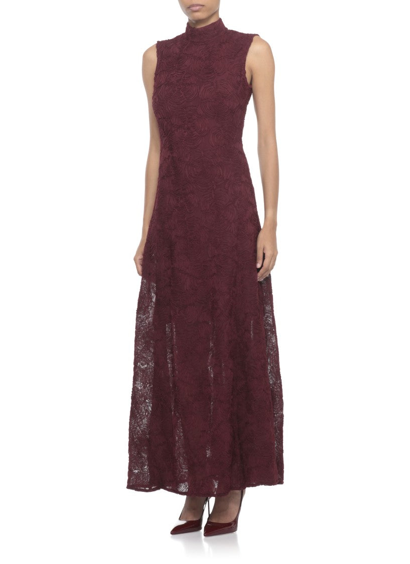 Rotate Flared Tulle Dress With Intricate Rose Detailing