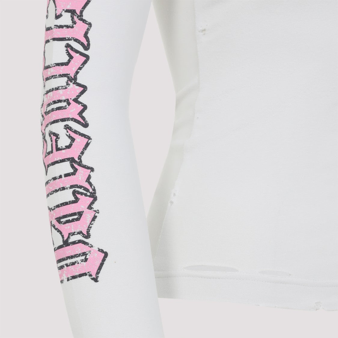 Balenciaga Ls Fitted White Cotton T-Shirt