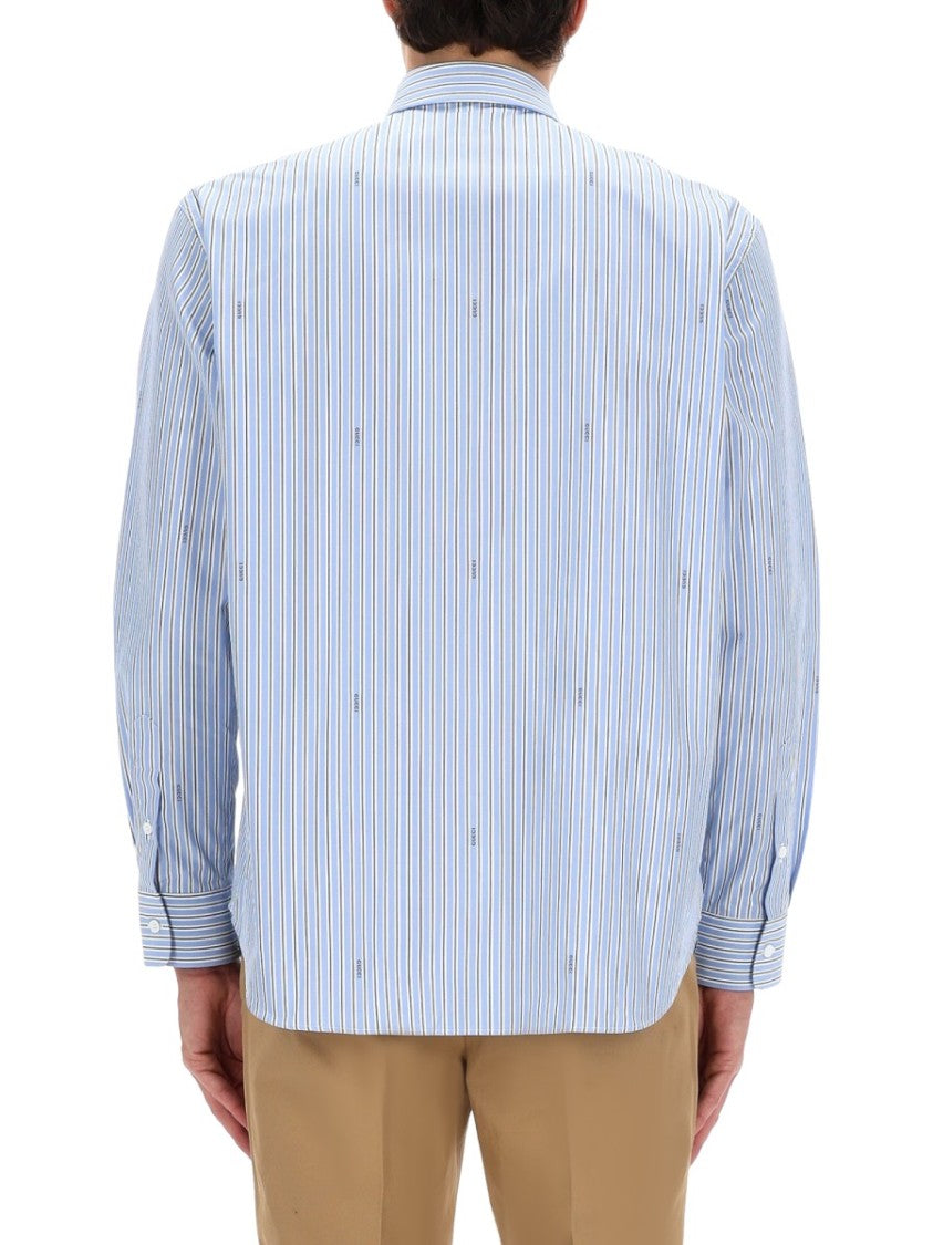 Gucci Vertical Striped Cotton Casual Shirt
