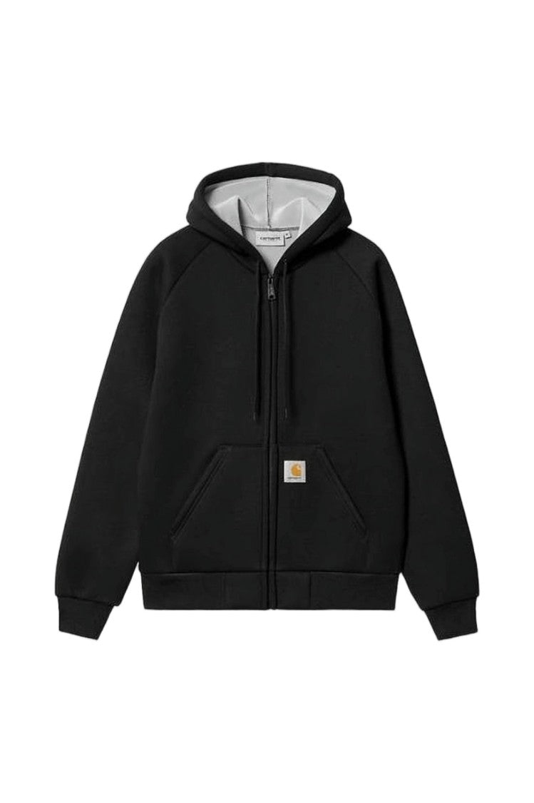 Carhartt Wip Black Zip-Up Hoodie With Contrast Lining
