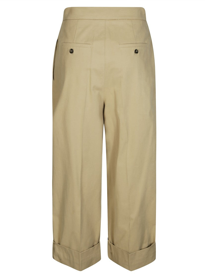 Max Mara High-Waisted Wide-Leg Pants With Front Pleats