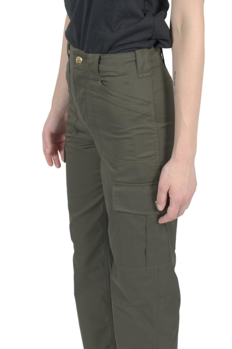 Céline Forest Green Cotton-Blend Cropped Pants