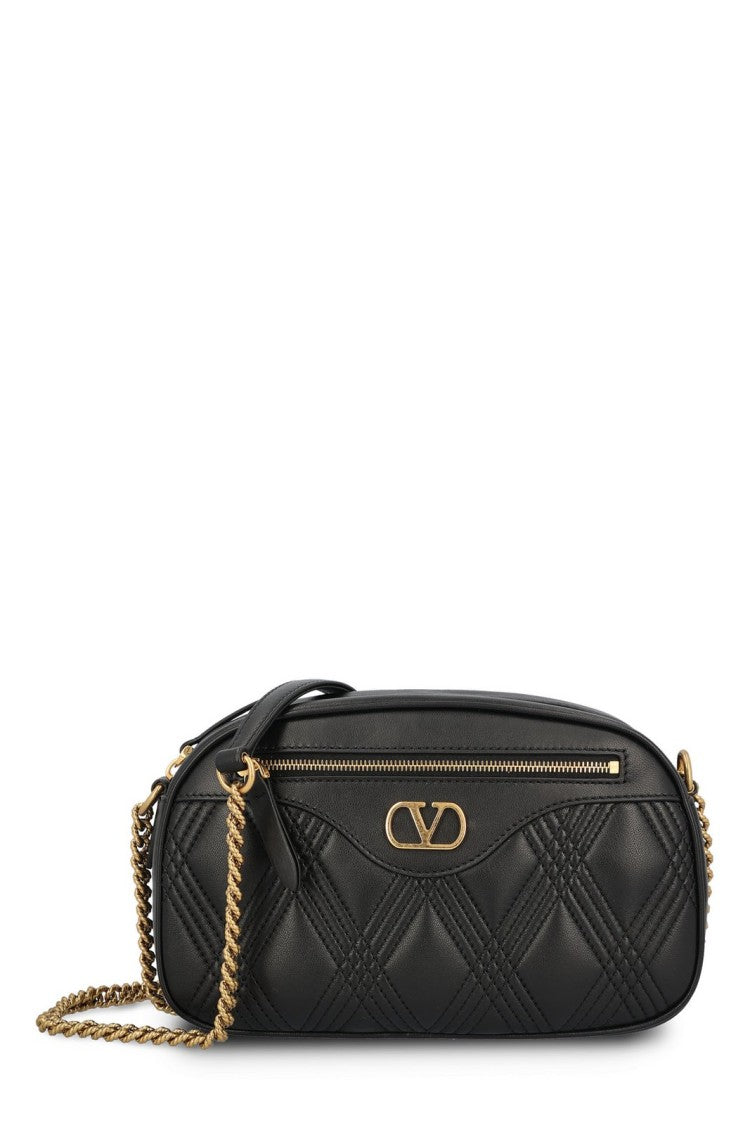 Valentino Garavani Quilted Lambskin Shoulder Bag With Gold-Tone Accents