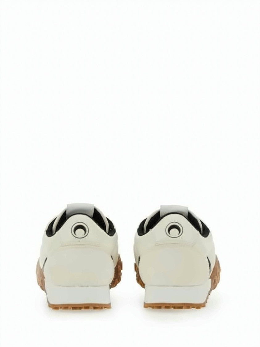 Marine Serre Sleek Off-White Sneakers With Bold Black Accents
