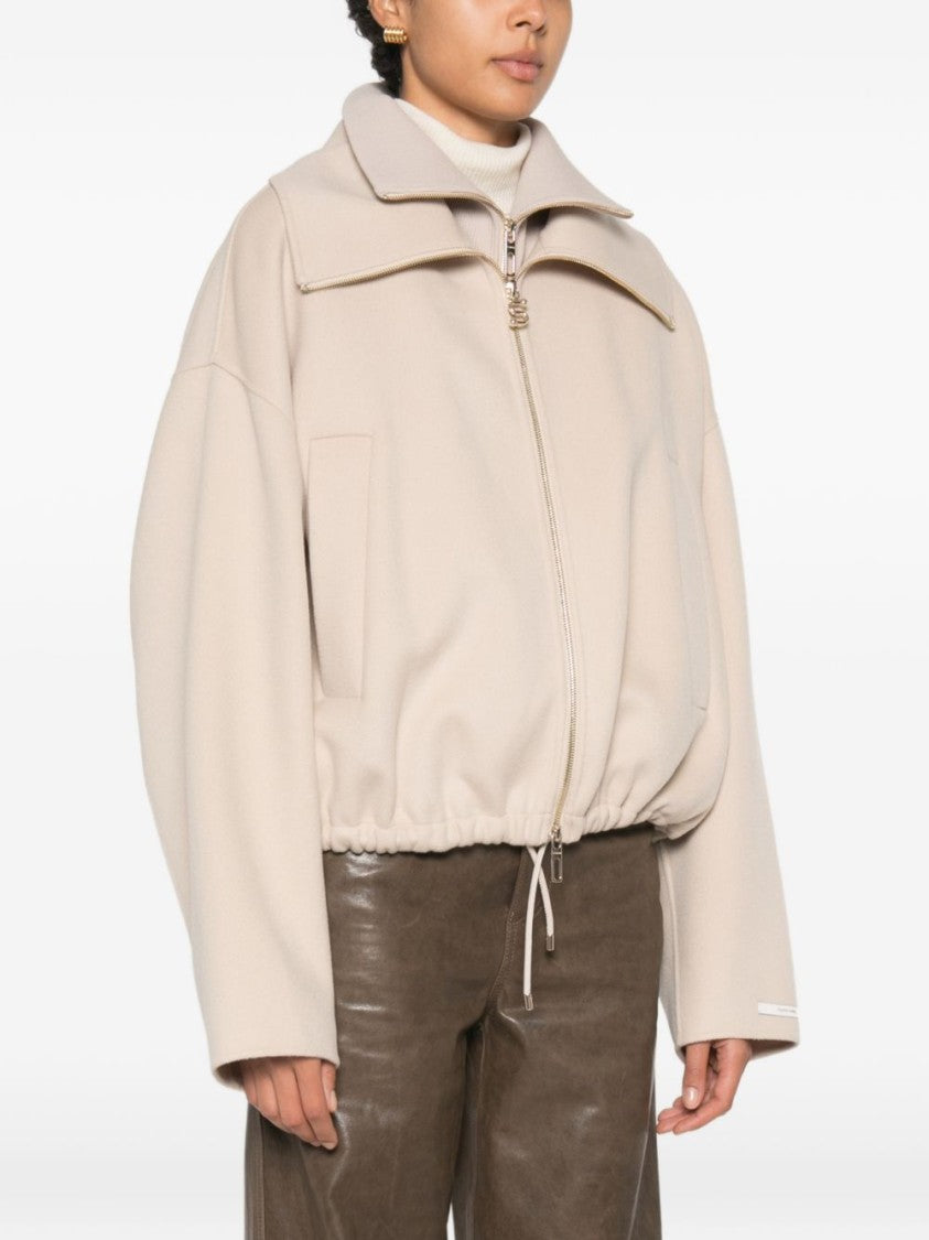 Sportmax Boxy Cropped High-Collar Yoke Jacket