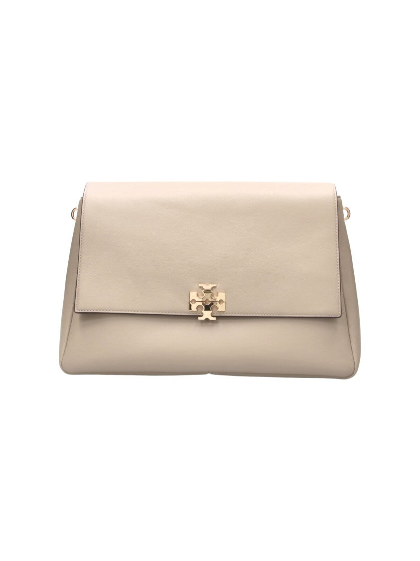 Tory Burch Grey Charlie Large Leather Shoulder Bag