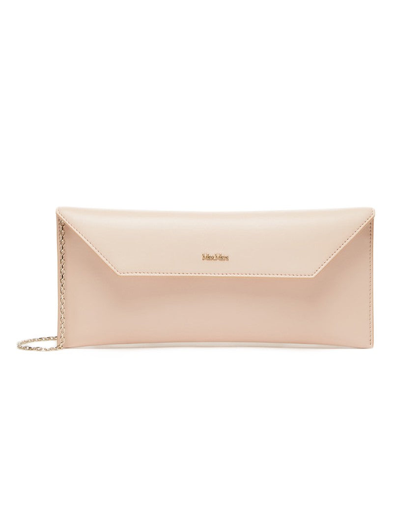 Max Mara Leather Clutch With Flap Closure