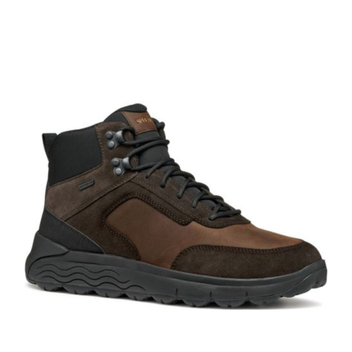 Geox Brown Spherica Suede Rubber Detailing Ankle Boots