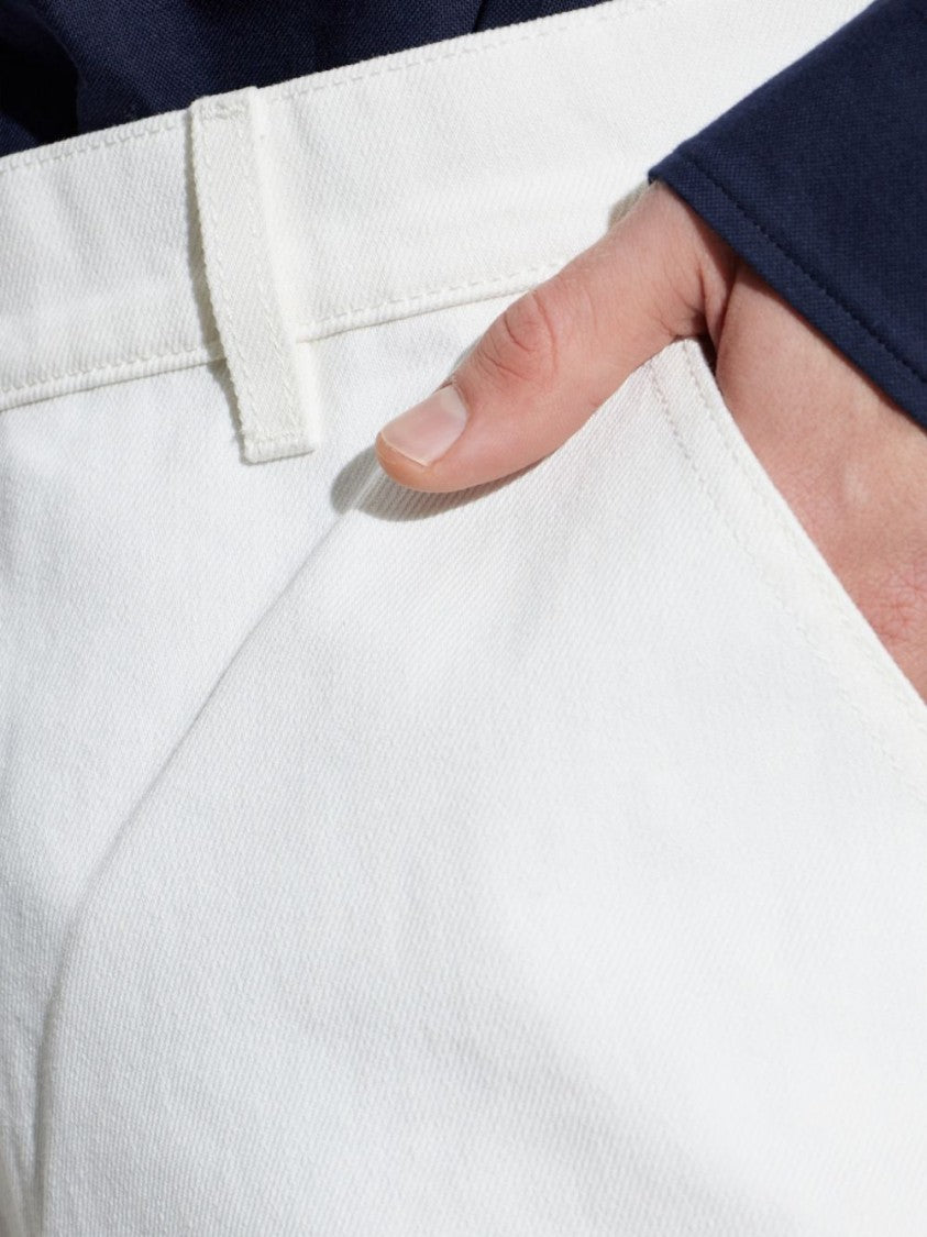 Balmain White Denim Buttoned Front Shorts
