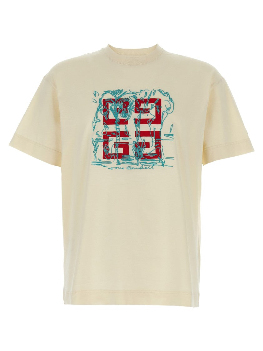 Givenchy Embroidered Cotton Crew Neck T-Shirt
