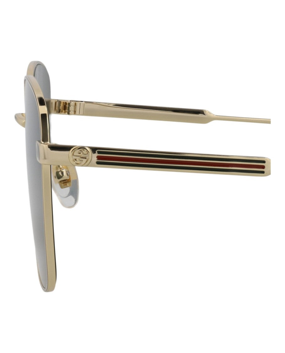 Gucci Square-Frame Metal Sunglasses