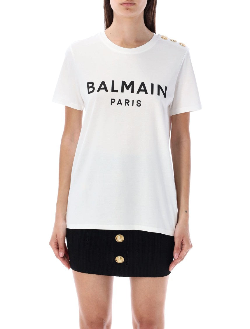 Balmain Flocked Graphic Print T-Shirt