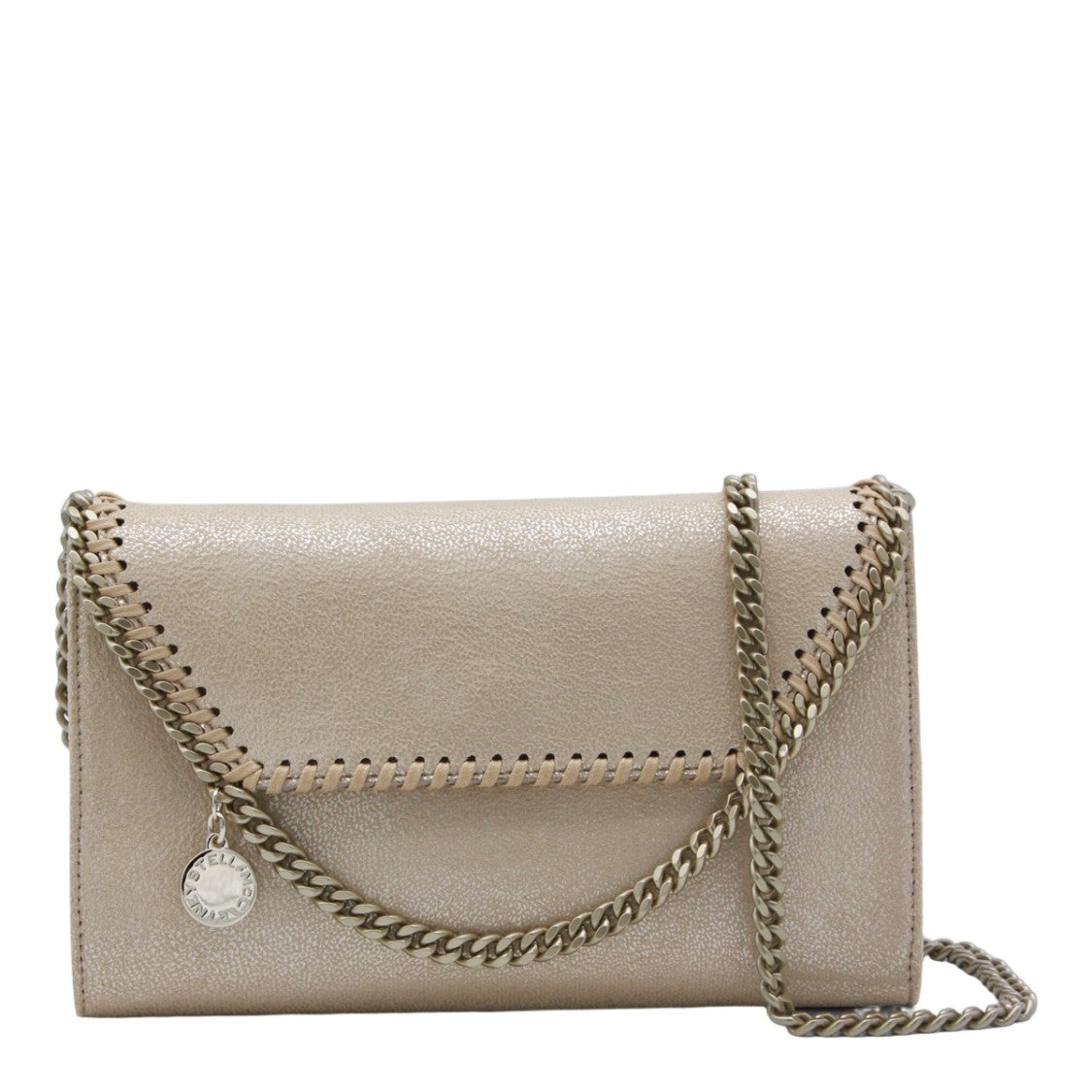 Stella Mccartney Rectangular Gold-Finish Bag With Whipstitch Detailing