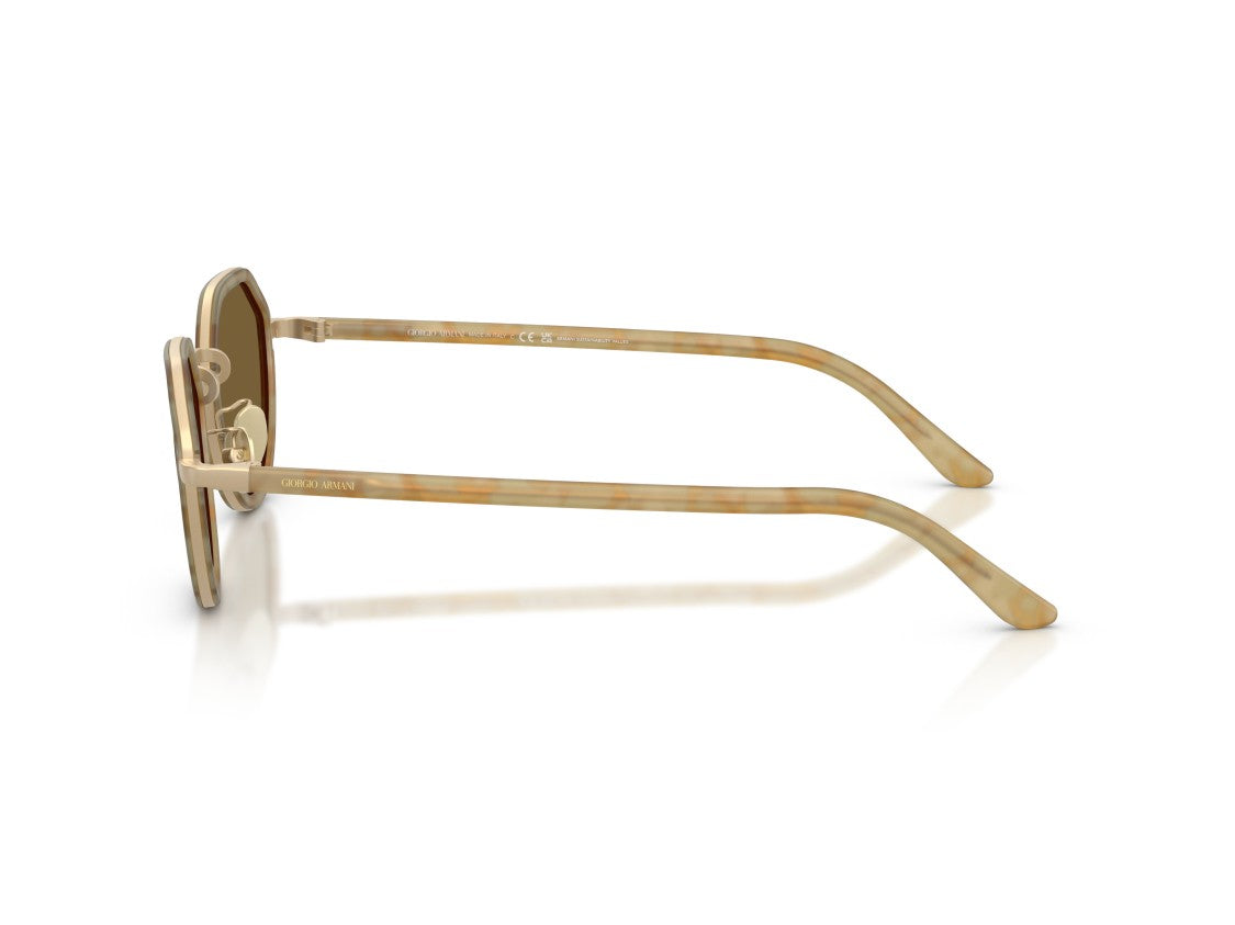 Giorgio Armani Gold 0Ar6181 Translucent Octagonal Sunglasses