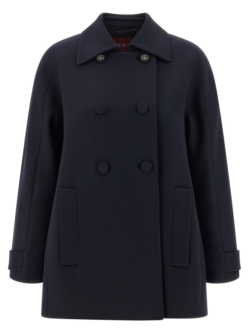 Gucci Trapeze Coat With Monogram Cupro Lining