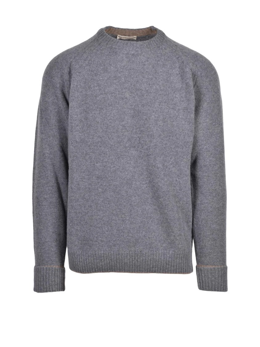 Cashmere Company P. Crew Neck Pullover In Soft Wool-Polyamide Blend