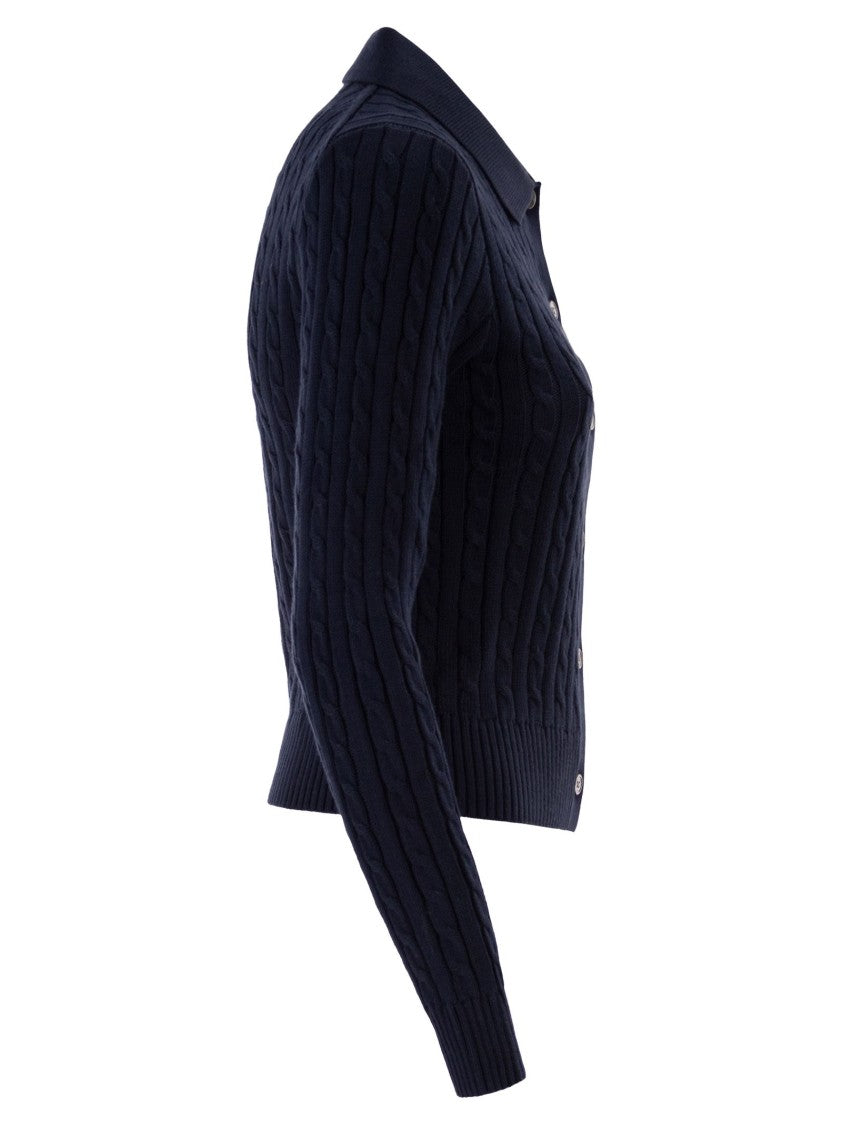 Polo Ralph Lauren Cotton Cable Knit Cardigan With Collar