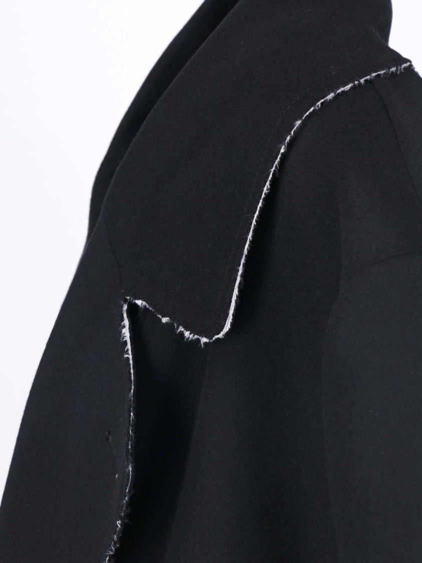 Mm6 By Maison Margiela Black Double-Breasted Wool Coat