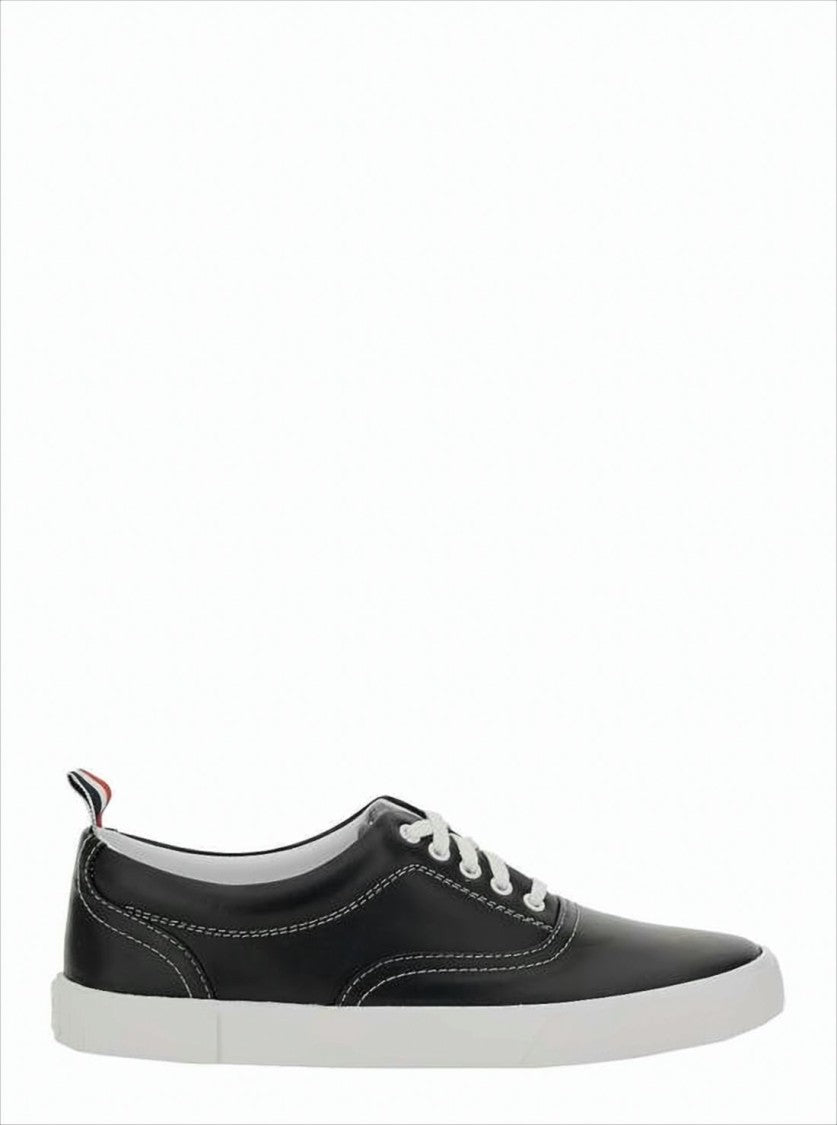 Thom Browne Calf Leather Low-Top Sneakers With Contrast Sole