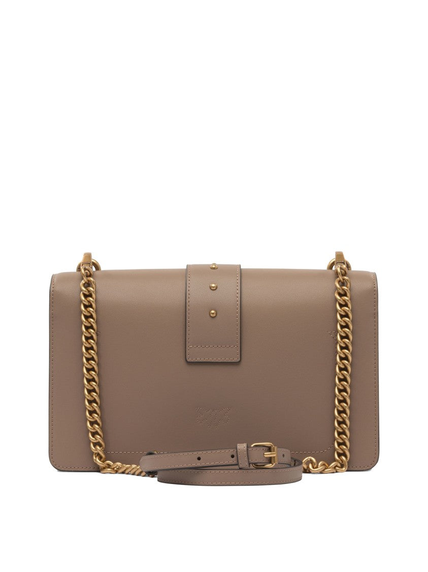 Pinko Beige Crossbody Bag With Gold-Tone Clasp