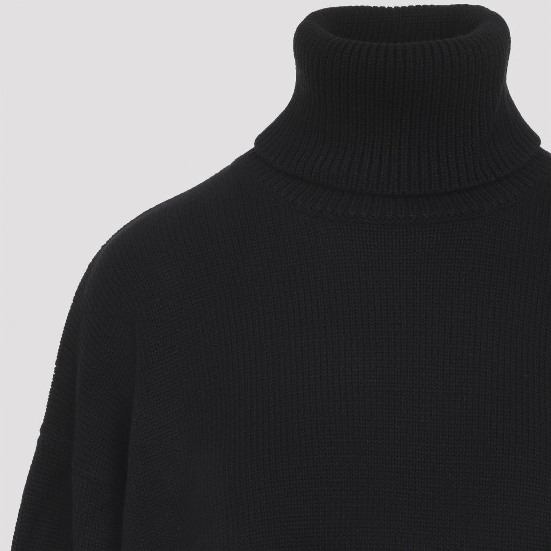 The Frankie Shop Black Wool Rhea Trapeze Turtleneck Pullover