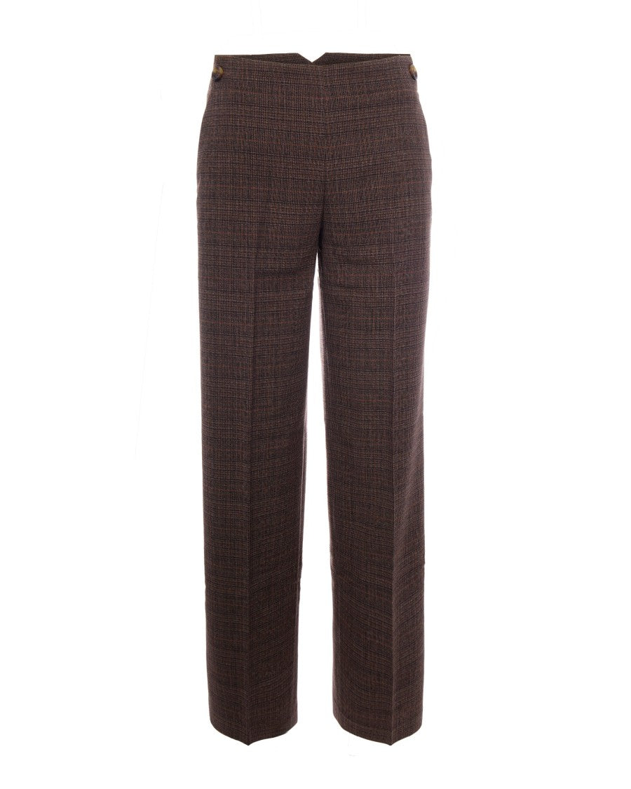 Liu Jo Tartan Straight Classic Polyester-Blend Straight-Leg Pants