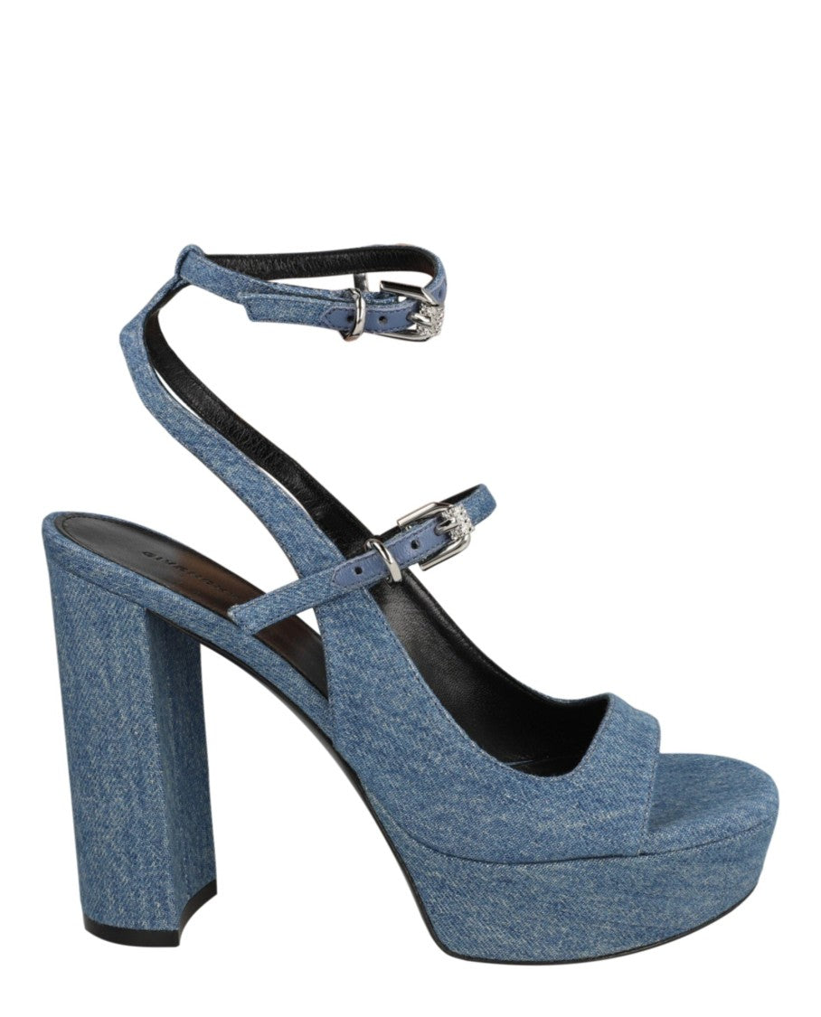 Givenchy Voyou Platform Sandals In Denim
