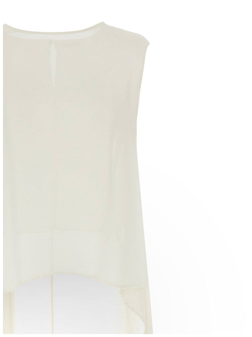 Di.La3 Pari' Silk Top With Dramatic Train