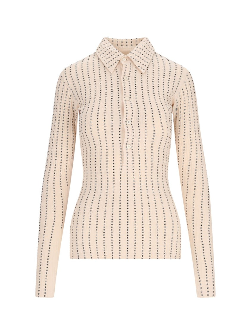 The Attico Crystal Polo – Cream