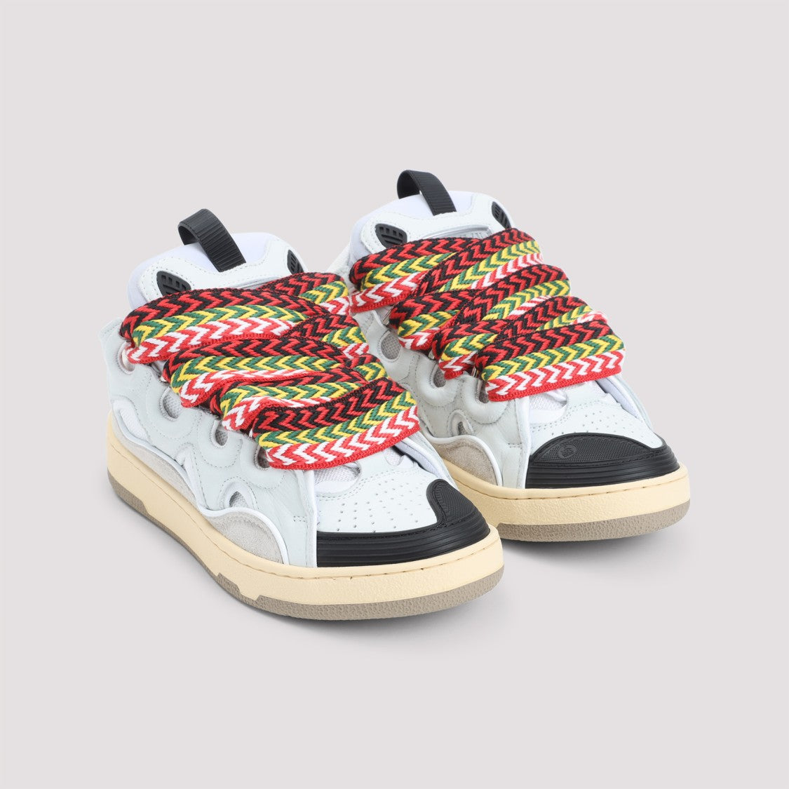 Lanvin Exaggerated Silhouette Leather And Rubber Sneakers