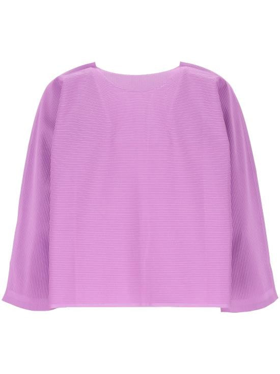 Pleats Please Textured Pleated Boxy Cropped Top
